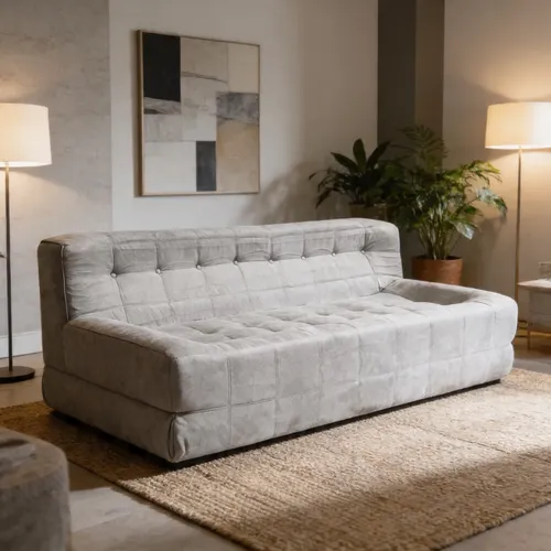 Sillón King-house Camelia 2 Cuerpos Alta Densidad Gris Gris Claro Liso