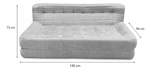 Sillón King-house Camelia 2 Cuerpos Alta Densidad Gris Gris Claro Liso