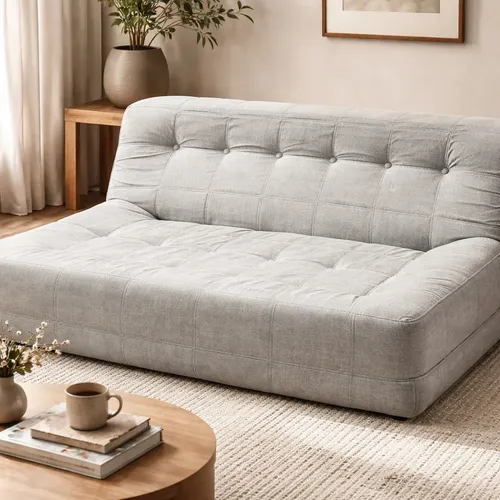 Sillón King-house Camelia 2 Cuerpos Alta Densidad Gris Gris Claro Liso