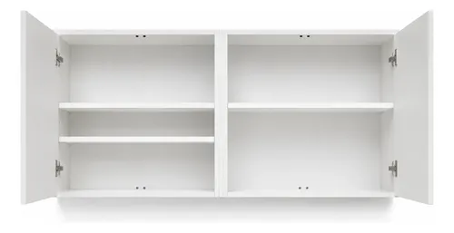 Alacena Melamina 1.60 M Platinum 4 Puertas 3 Estantes Blanca Blanco