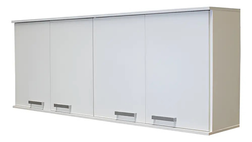 Alacena Melamina 1.60 M Platinum 4 Puertas 3 Estantes Blanca Blanco