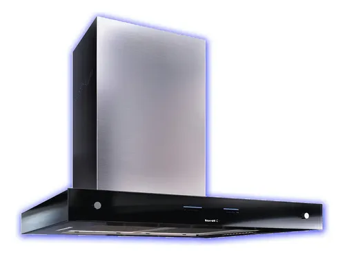 Extractor De Cocina Morelli Cristal Ac. Inox. De Pared 60cm X 52cm X 52cm Negro Y Plateado Negro/plateado