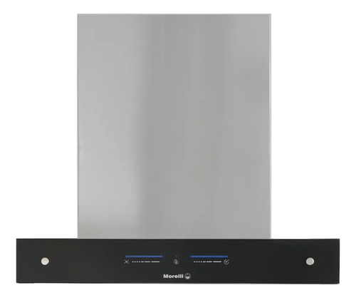 Extractor De Cocina Morelli Cristal Ac. Inox. De Pared 60cm X 52cm X 52cm Negro Y Plateado Negro/plateado