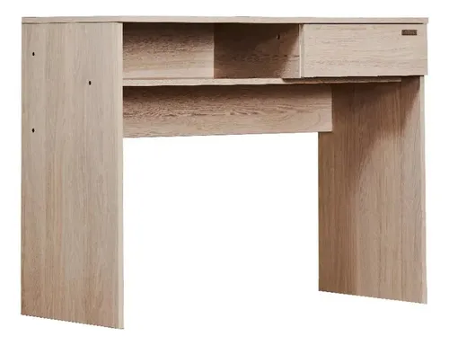 Escritorio Platinum 9038 De Melamina Con Cajón Y Estante Gris Andino