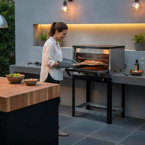 Horno Pizzero Profesional Morelli Kuma 12 Moldes Gn Gris