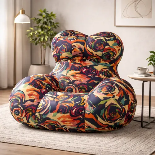 Sillón Puff King-house Loto Sofa Alta Densidad En Caja Multicolor