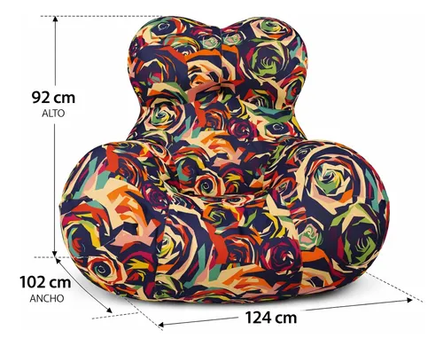 Sillón Puff King-house Loto Sofa Alta Densidad En Caja Multicolor