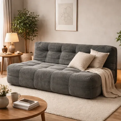Sillón King-house Camelia 2 Cuerpos Alta Densidad Gris Oscur Gris Oscuro Liso