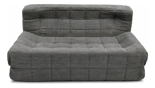 Sillón King-house Camelia 2 Cuerpos Alta Densidad Gris Oscur Gris Oscuro Liso