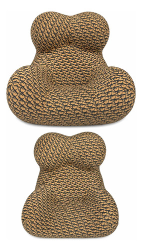 Sillón Puff King-house Loto Sofa Alta Densidad En Caja Negro Y Marron