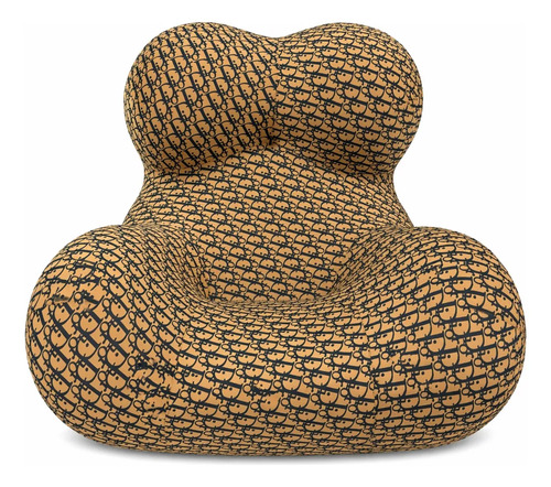Sillón Puff King-house Loto Sofa Alta Densidad En Caja Negro Y Marron