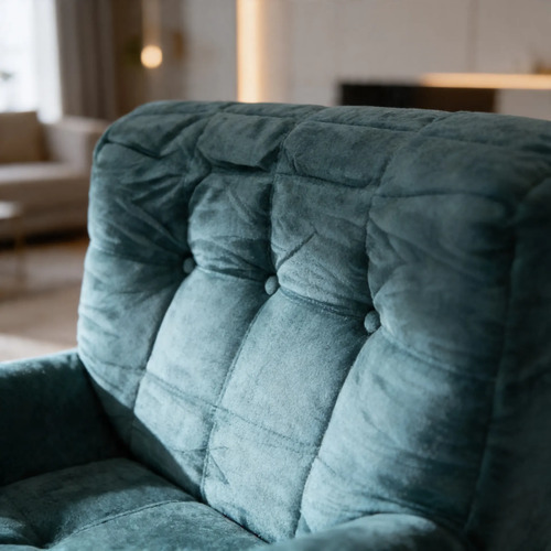 Sillón King-house Camelia Alta Densidad Compacto En Caja Petroleo Oscuro Liso