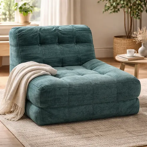 Sillón King-house Camelia Alta Densidad Compacto En Caja Petroleo Oscuro Liso