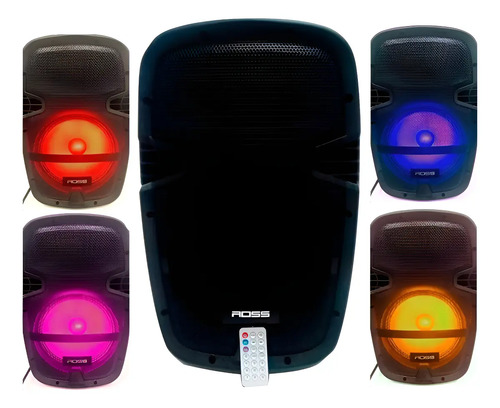 Bafle Activo Ross Rp10al 10  400w Bluetooth Portátil Luces Led Negro