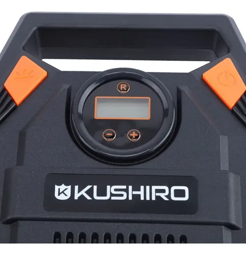 Mini Compresor Kushiro Portátil 150psi C/linterna Y 3 Picos Negro Bifásica