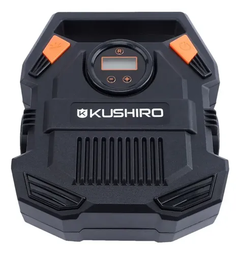 Mini Compresor Kushiro Portátil 150psi C/linterna Y 3 Picos Negro Bifásica
