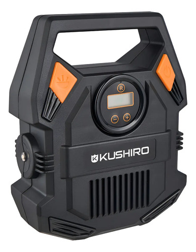 Mini Compresor Kushiro Portátil 150psi C/linterna Y 3 Picos Negro Bifásica