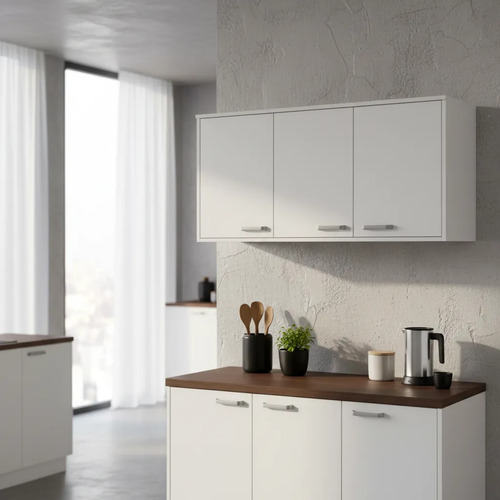 Alacena 1.20 X 0.63 Melamina Platinum 3p Blanco Blanco