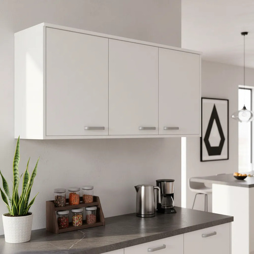 Alacena 1.20 X 0.63 Melamina Platinum 3p Blanco Blanco