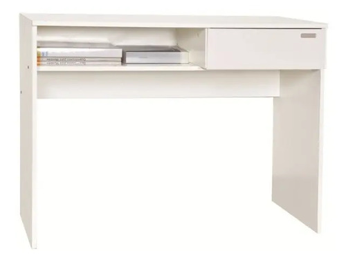 Escritorio Platinum 9038 | 100x75 Cm | 1 Cajón Y Estante | Melamina Blanco