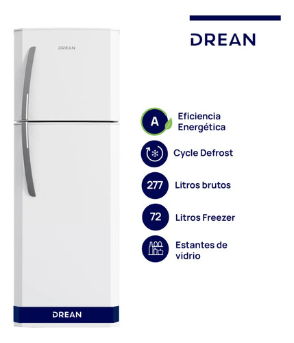 Heladera Con Freezer Cíclica 264 Litros Drean Defrost Blanco