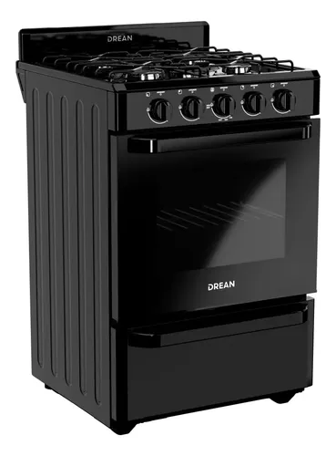 Cocina Multigas 56 Cm Negro Drean Con Horno Visor Negro