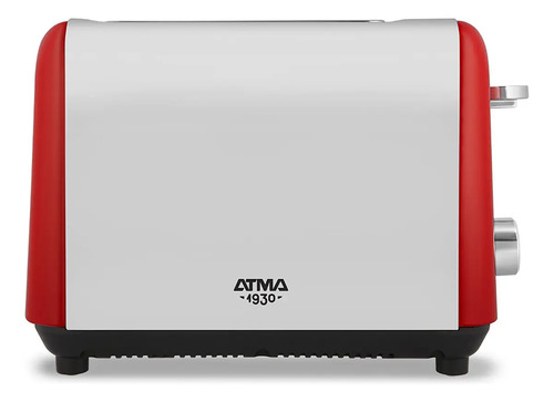 Tostadora Vintage Atma Ranuras Extra Grandes Y 7 Niveles Rojo