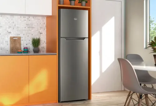 Heladera Gafa 311l Top Freezer Puerta Reversible Plata Hg Plateado