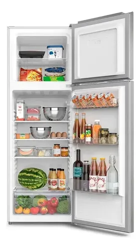 Heladera Gafa 311l Top Freezer Puerta Reversible Plata Hg Plateado