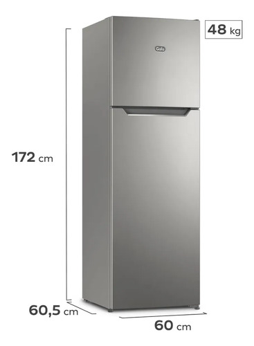 Heladera Gafa 311l Top Freezer Puerta Reversible Plata Hg Plateado