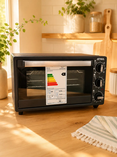 Horno Electrico Atma 20lts C/ Grill/ 7 Niv Coccion/negro Negro