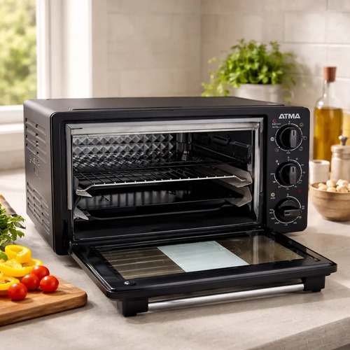 Horno Electrico Atma 20lts C/ Grill/ 7 Niv Coccion/negro Negro