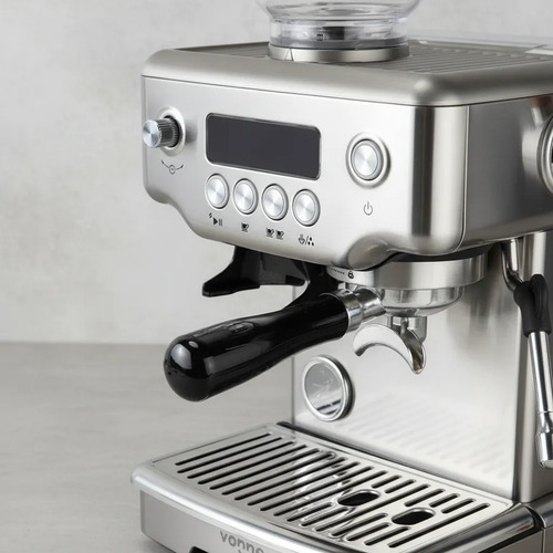 Cafetera Expreso Molinillo Regulable 15 Bares Digital Inox Gris