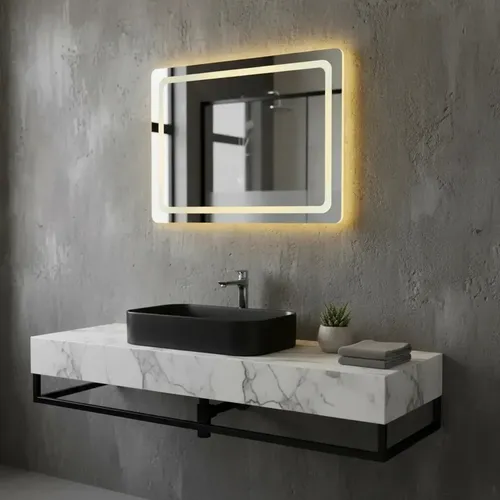 Espejo Gloa Rectangular Horizontal Con Luz Ajustable 70x50 Transparente