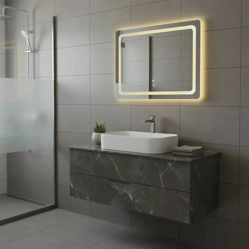 Espejo Gloa Rectangular Horizontal Con Luz Ajustable 70x50 Transparente