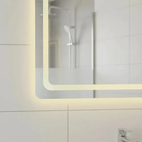 Espejo Gloa Rectangular Horizontal Con Luz Ajustable 70x50 Transparente