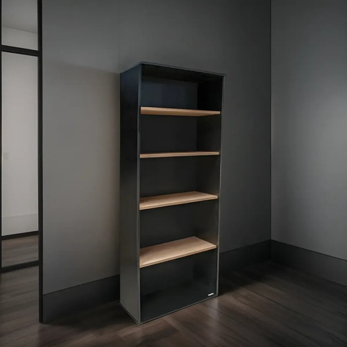 Biblioteca Minimalista Platinum 531 4 Estantes Negro/haya Negro/haya