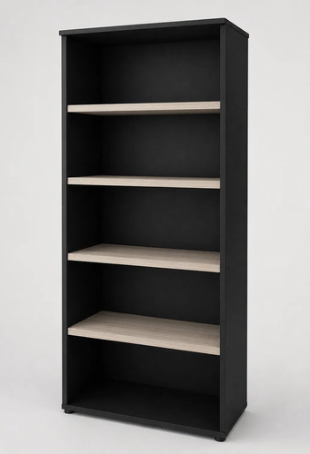 Biblioteca Minimalista Platinum 531 4 Estantes Negro/haya Negro/haya