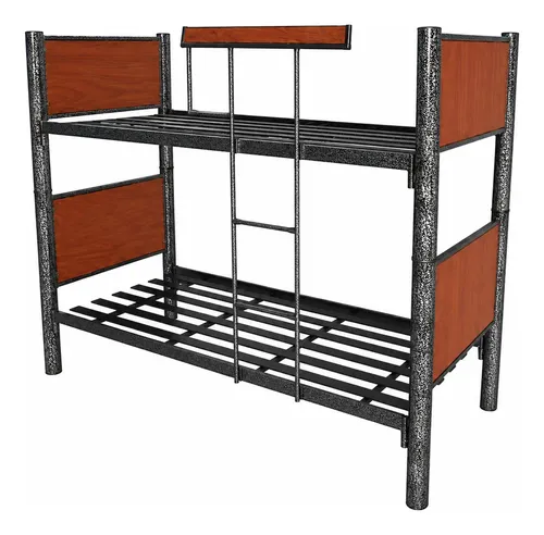 Cama Cucheta Caño Donnet Imperium Caño 3  Craqueado Respaldo Negro-gris