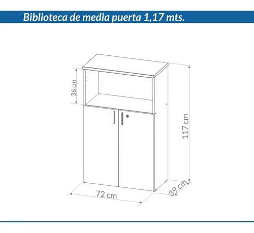 Biblioteca 2 Puertas Bajas Oficina  Color Grafito-ceniza Grafito-ceniza