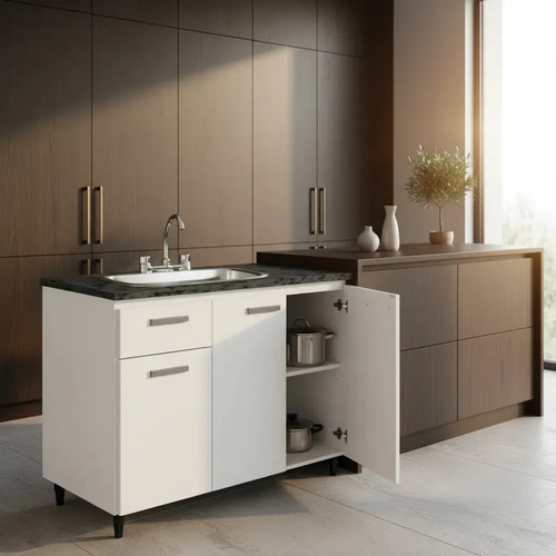 Platinum 30050 Cocina Color Blanco Bajo Mesada 1,20m