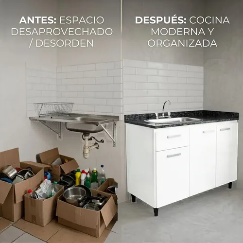 Platinum 30050 Cocina Color Blanco Bajo Mesada 1,20m