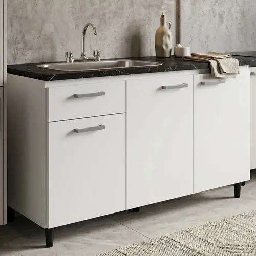 Platinum 30050 Cocina Color Blanco Bajo Mesada 1,20m