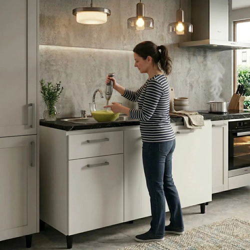 Platinum 30050 Cocina Color Blanco Bajo Mesada 1,20m
