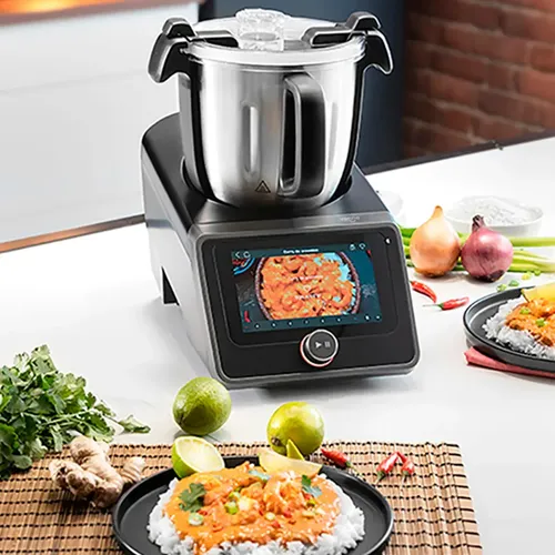 Robot De Cocina Easycook Vonne Con Wifi Y Pantalla Tactil Negro/plateado