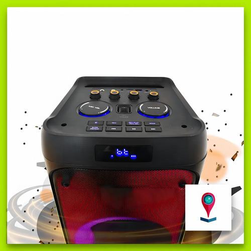 Parlante Torre Bluetooth Portátil Luces Aiwa Aw-t806f Negro