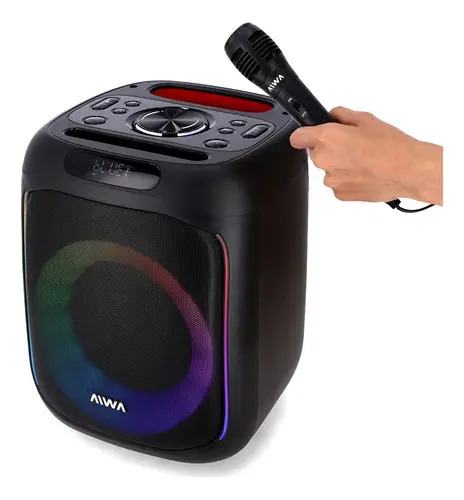Parlante Portatil Aiwa Aw-p2016b Bluet/tws 5000w C/luz Led Negro