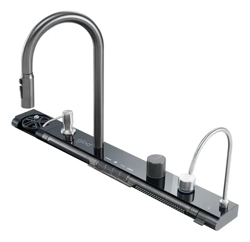 Modulo De Griferia Inteligente Para Cocina Gloa Negro Brillante