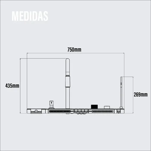 Modulo De Griferia Inteligente Para Cocina Gloa Negro Brillante
