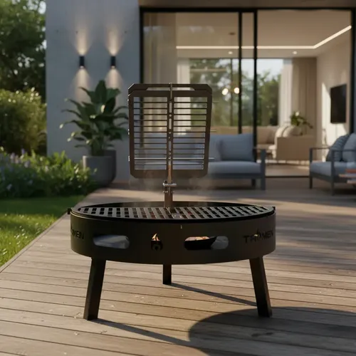 Fogón Tromen Hierro Enlozado 80 Cm Con Parrilla Jardín